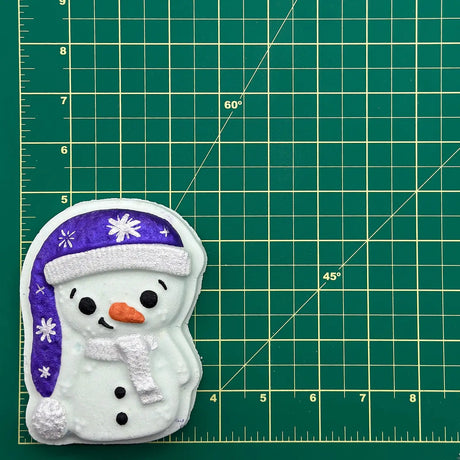 Badekugel handgemacht Weihnachten Schneemann Hellblau