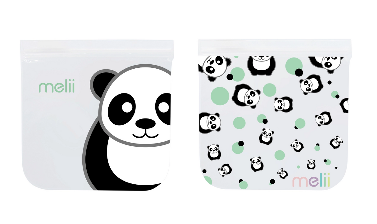 Lunchbag & Snackbeutel wiederverwendbar 2er Set Panda