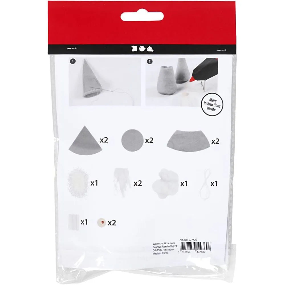 Bastelset Mini Wichtel 2er Set Grau