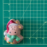 Badekugel handgemacht Weihnachten Kuh mit Weihnachtsmütze