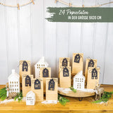 Adventskalender Tüten Häuser Schwarz