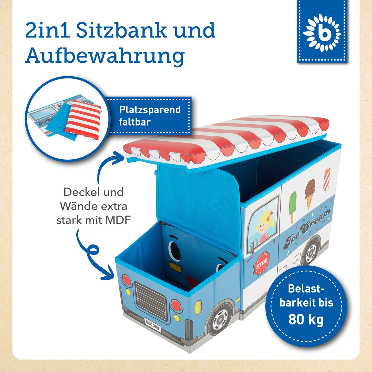 Erinnerungsbox, Spielbox & Sitzbank Eiswagen