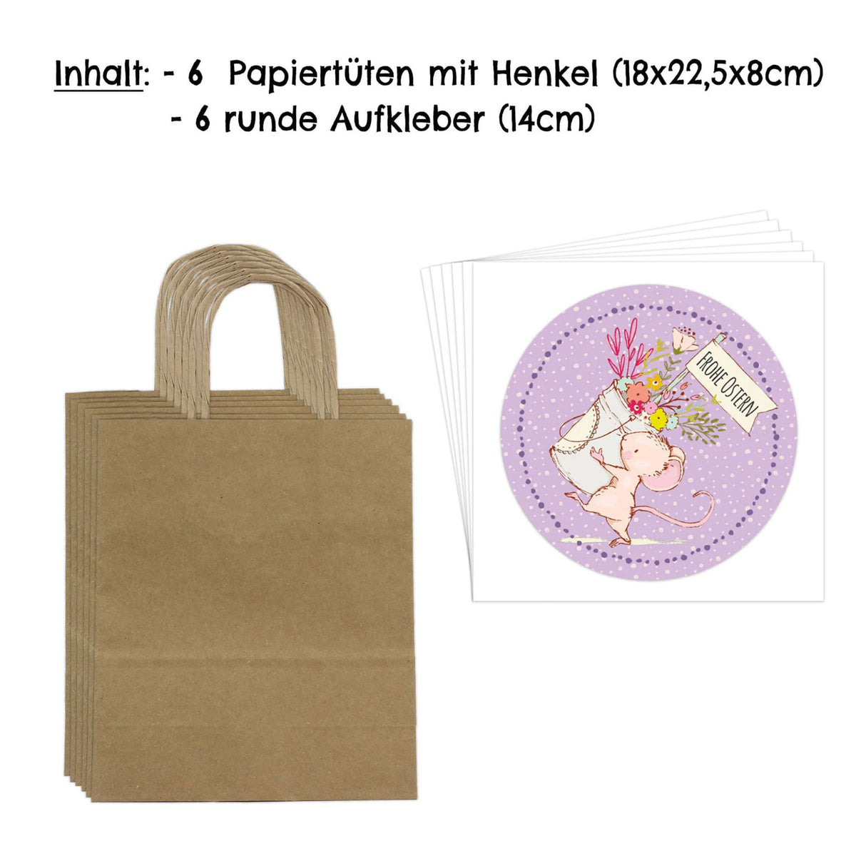 Osternest Papiertaschen XXL Pastell