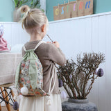 Rucksack und Turnbeutel Hase mit Ohren und Pommel Mint