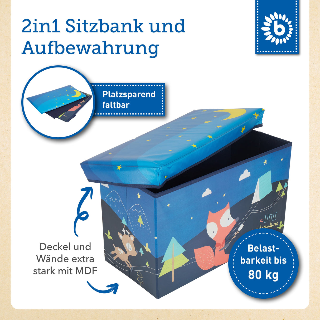 Erinnerungsbox, Spielbox & Sitzbank Camping