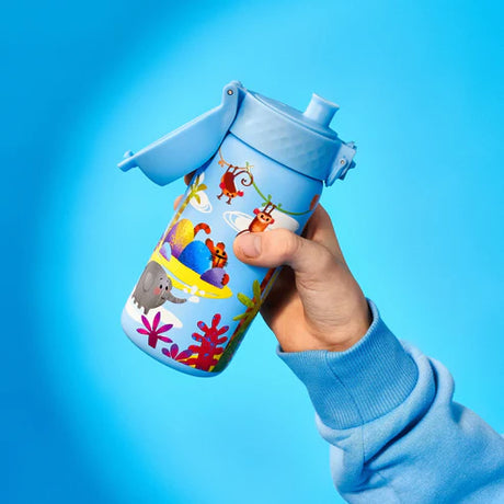 Kinder Edelstahl Trinkflasche Ion8 400ml Safari