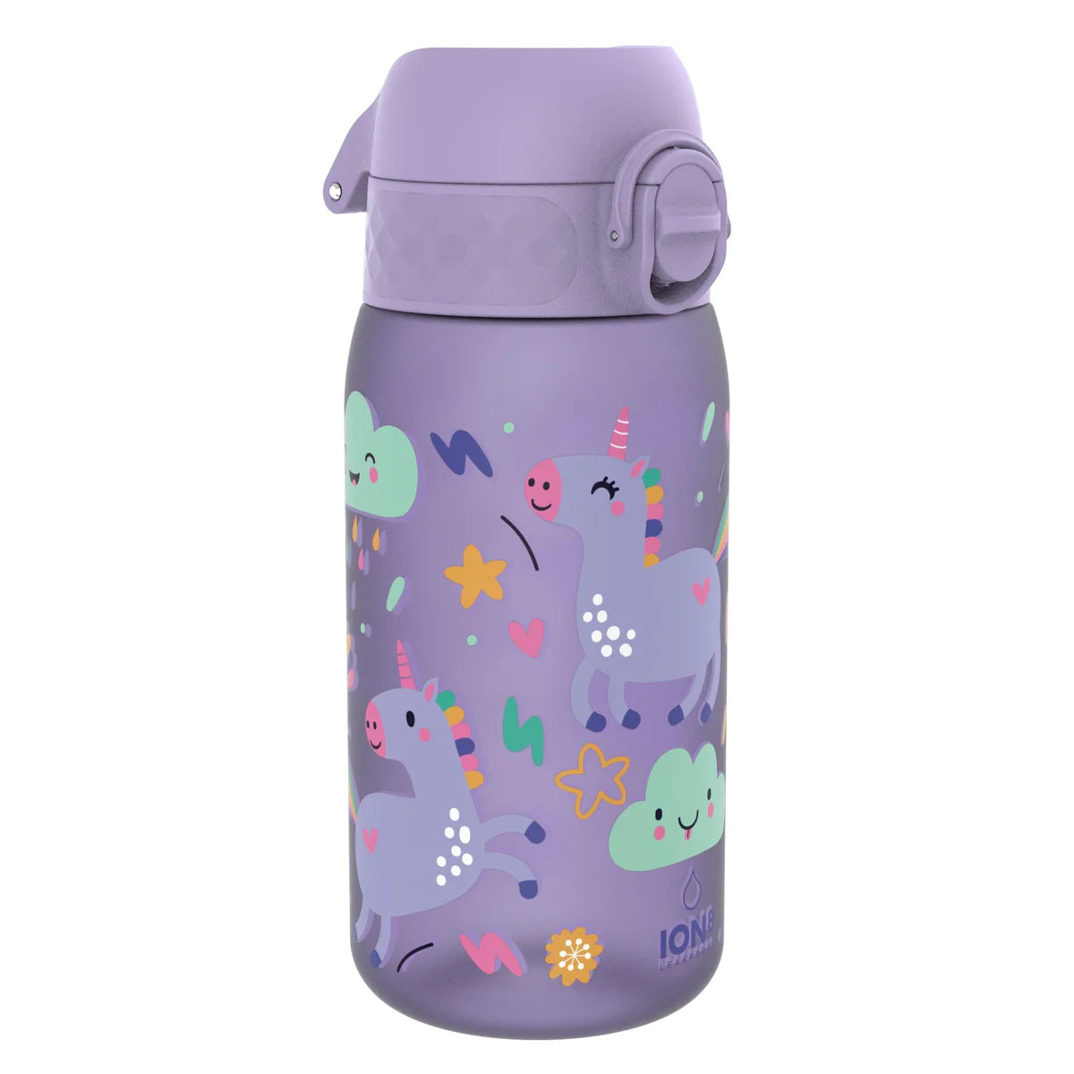 Kinder Trinkflasche Ion8 400ml mit Motiv Einhorn Lavendel