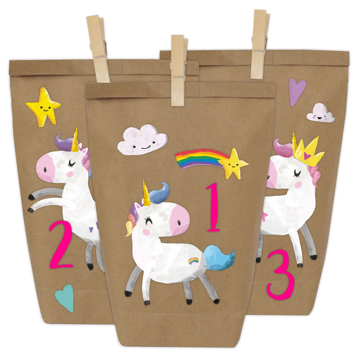 Adventskalender Einhorn Braun