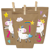 Adventskalender Einhorn Braun