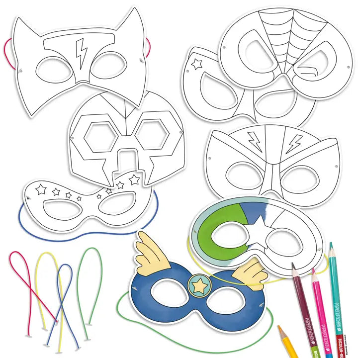 Bastelset Papiermasken Superhelden
