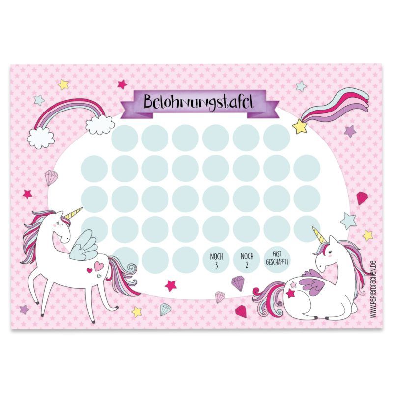 Belohnungstafel Einhorn Rosa