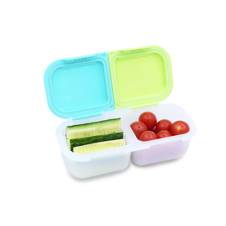 Znünibox Snackbehälter mit 2 Unterteilungen Blau / Türkis