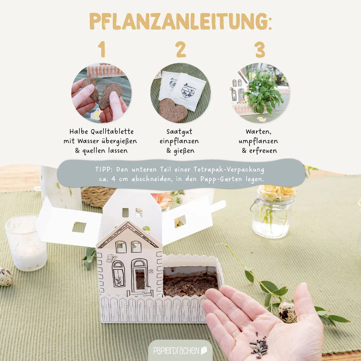 Bastelset Anzuchtset Frühlingsgarten zum bemalen