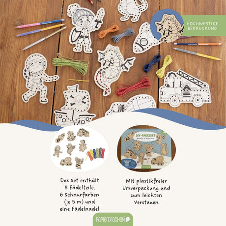 Bastelset Fädelset Berufe & Abenteuer