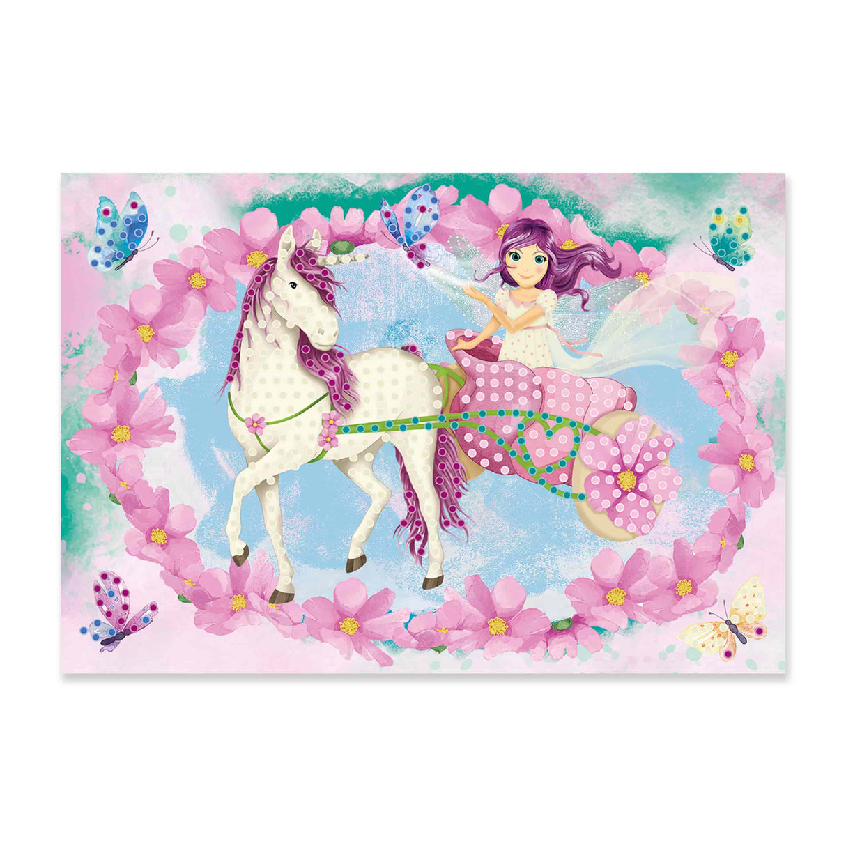 Diamantbild Einhorn und Elfe