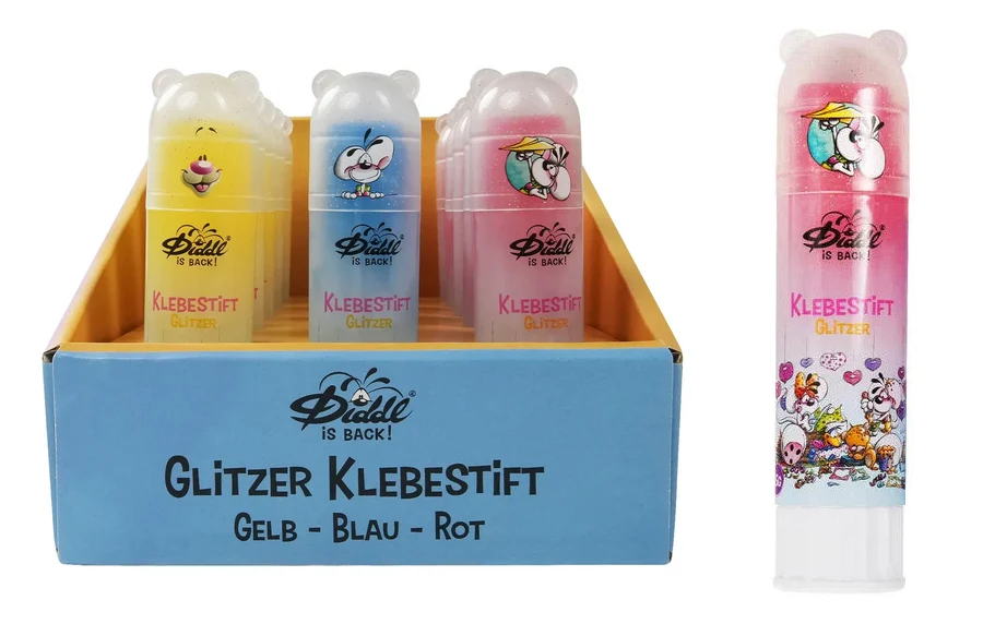 Diddl Klebestift mit Glitzer Pink