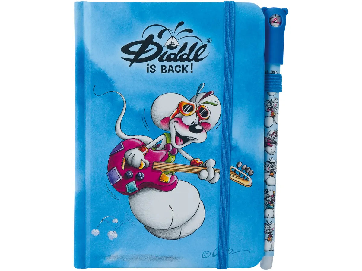 Diddl Notizbuch mit Gelstift Kugelschreiber Blau