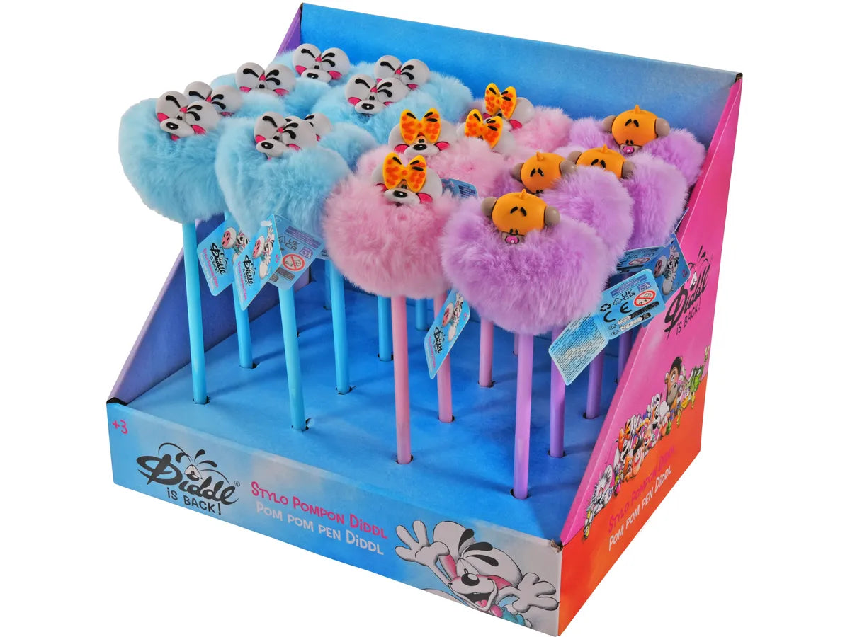 Diddl Kugelschreiber mit Pompom Blau