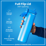 Edelstahl Trinkflasche Ion8 1200ml Blau