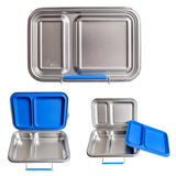 Edelstahl Znünibox Baurelia Box Eco mit 2 Unterteilungen Blau