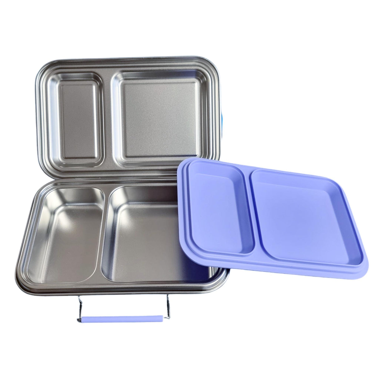 Edelstahl Znünibox Baurelia Box Eco mit 2 Unterteilungen Violett