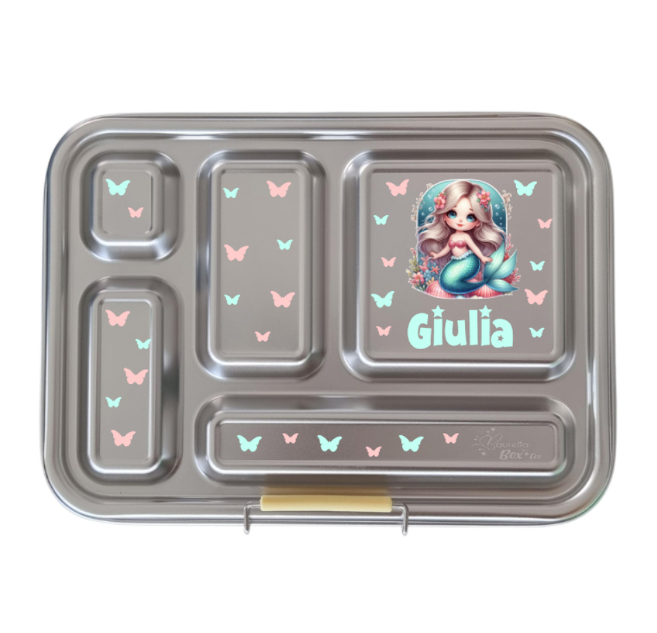 Edelstahl Znünibox Baurelia Box Eco mit 5 Unterteilungen Pastellgelb
