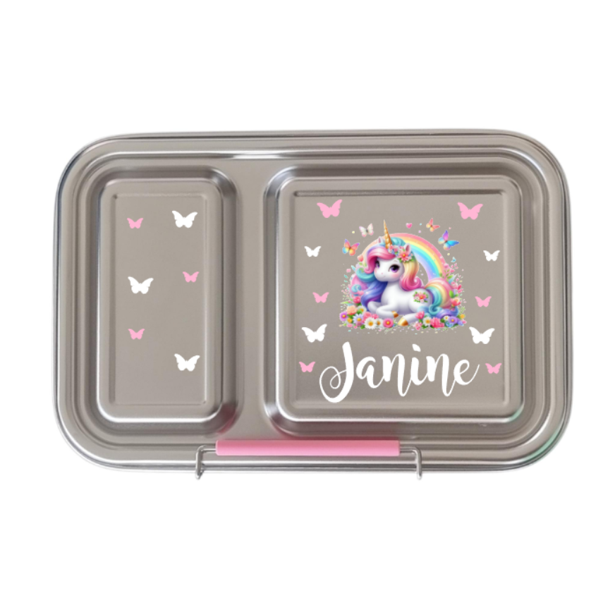 Edelstahl Znünibox Baurelia Box Eco mit 2 Unterteilungen Rosa