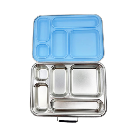 Edelstahl Znünibox Baurelia Box Eco mit 5 Unterteilungen Pastellblau