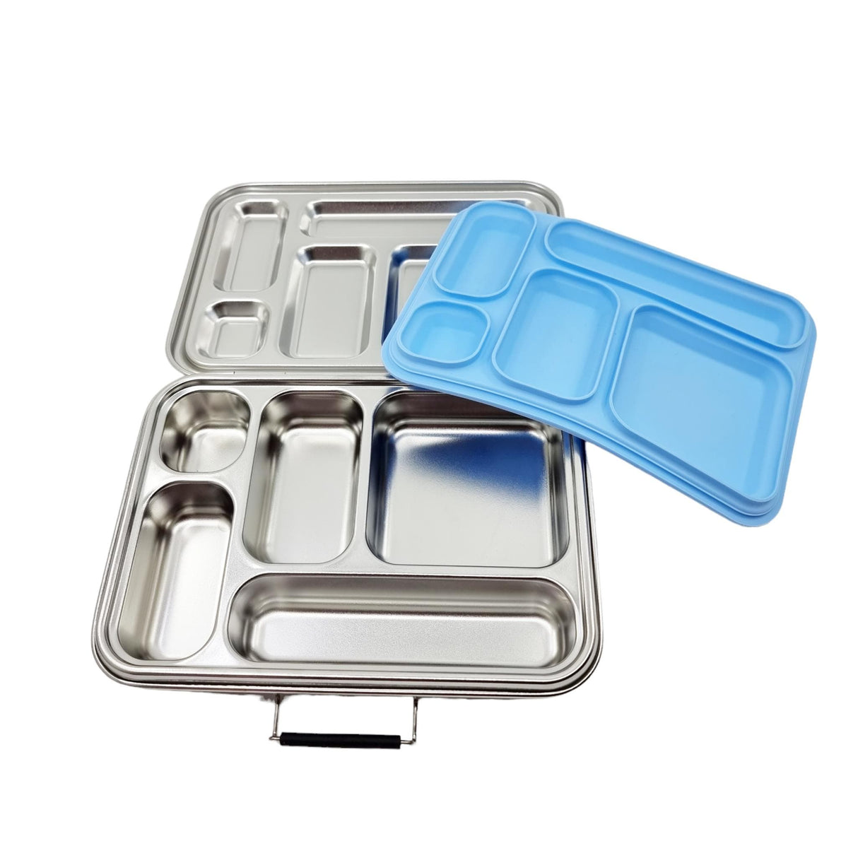 Edelstahl Znünibox Baurelia Box Eco mit 5 Unterteilungen Pastellblau