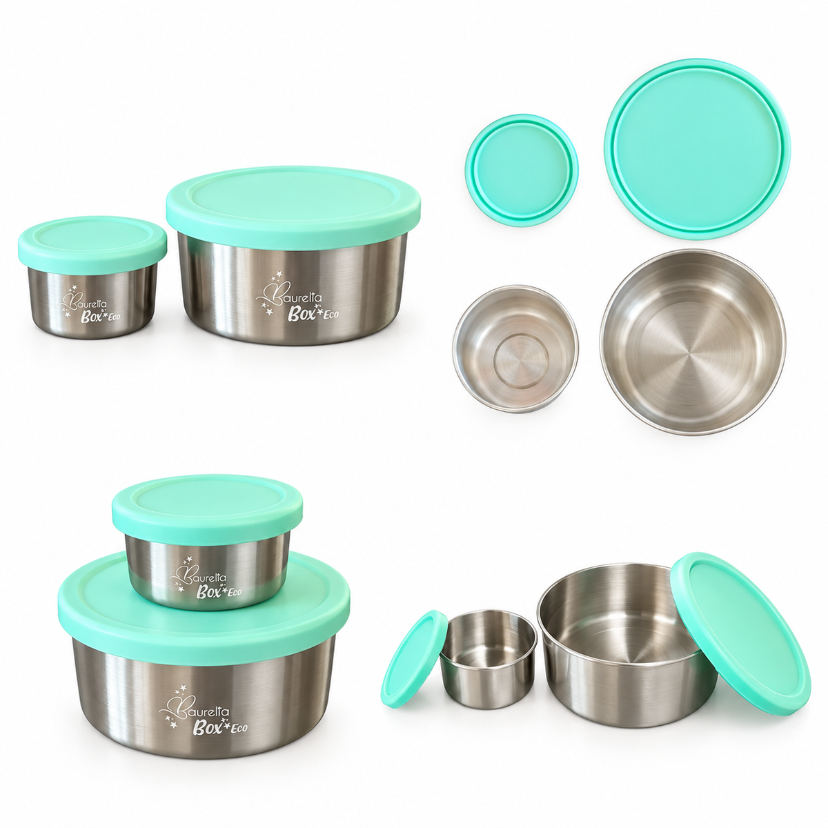 Baurelia Edelstahlbehälter 2er Set Mint