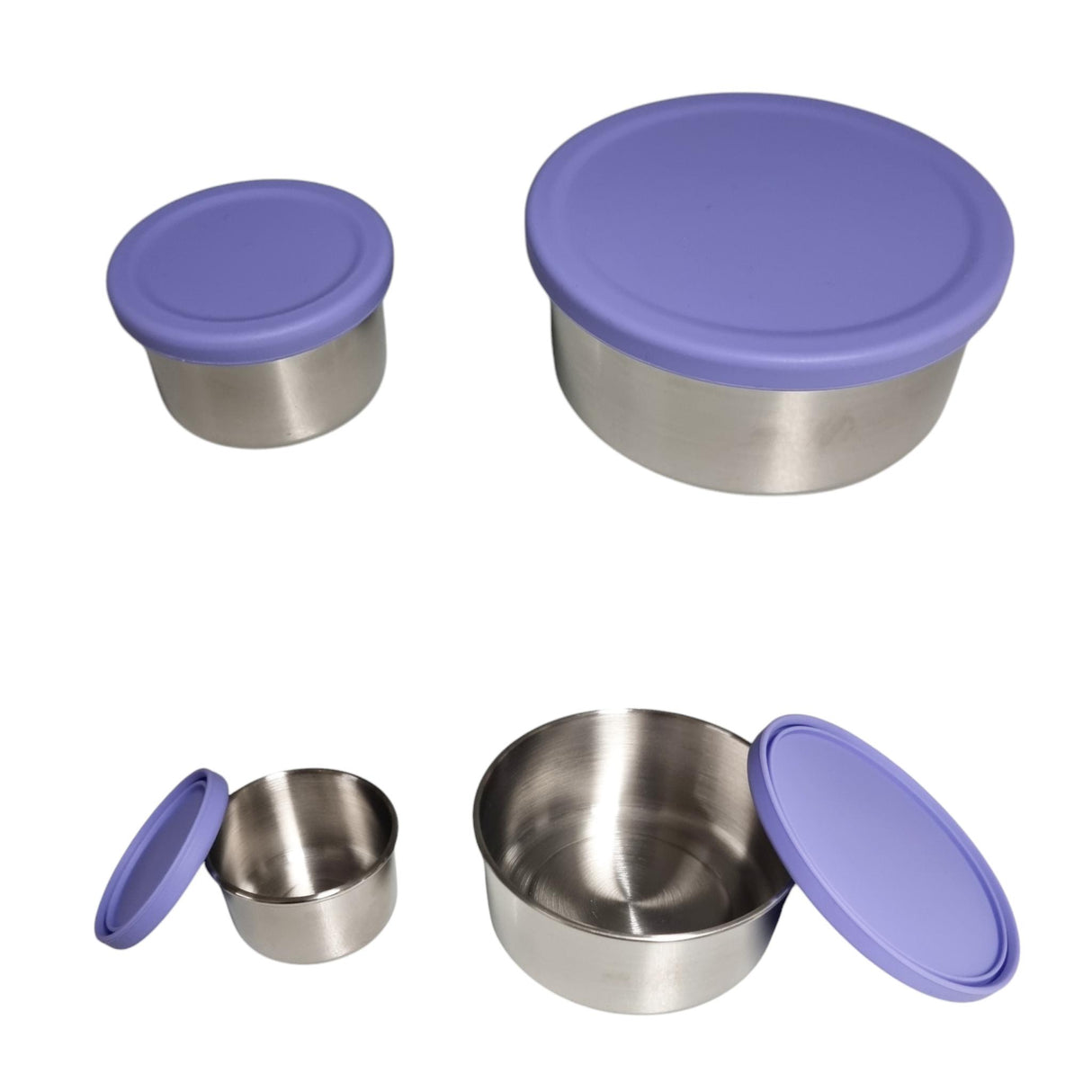 Baurelia Edelstahlbehälter 2er Set Violett