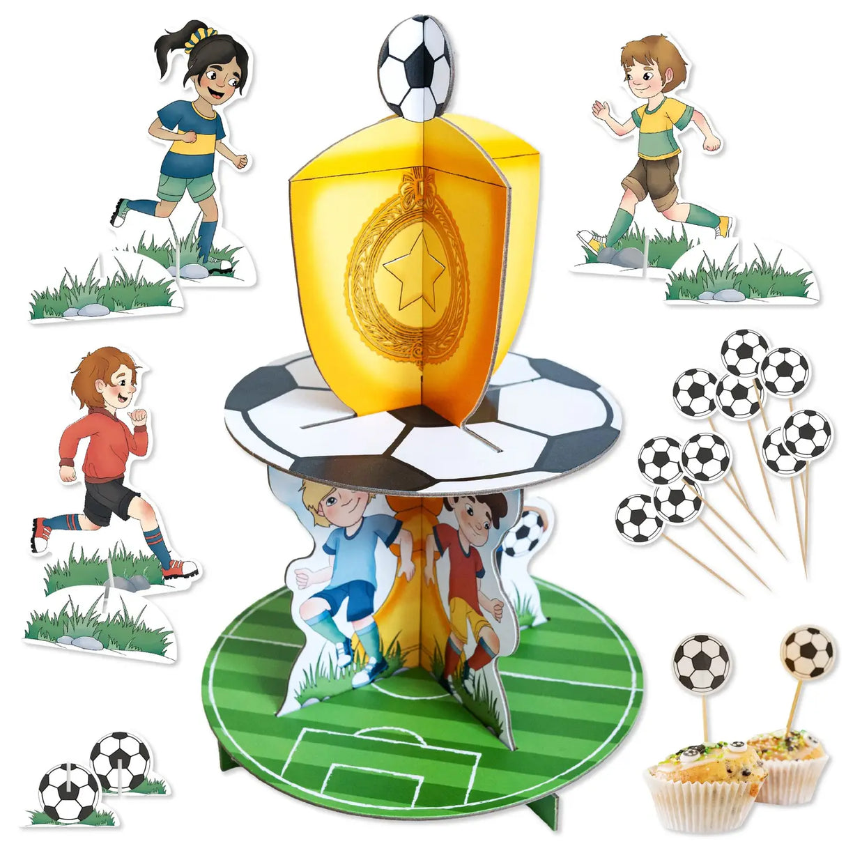 Muffin Etageren-Set Fussball