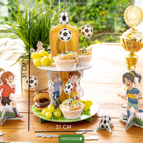 Muffin Etageren-Set Fussball