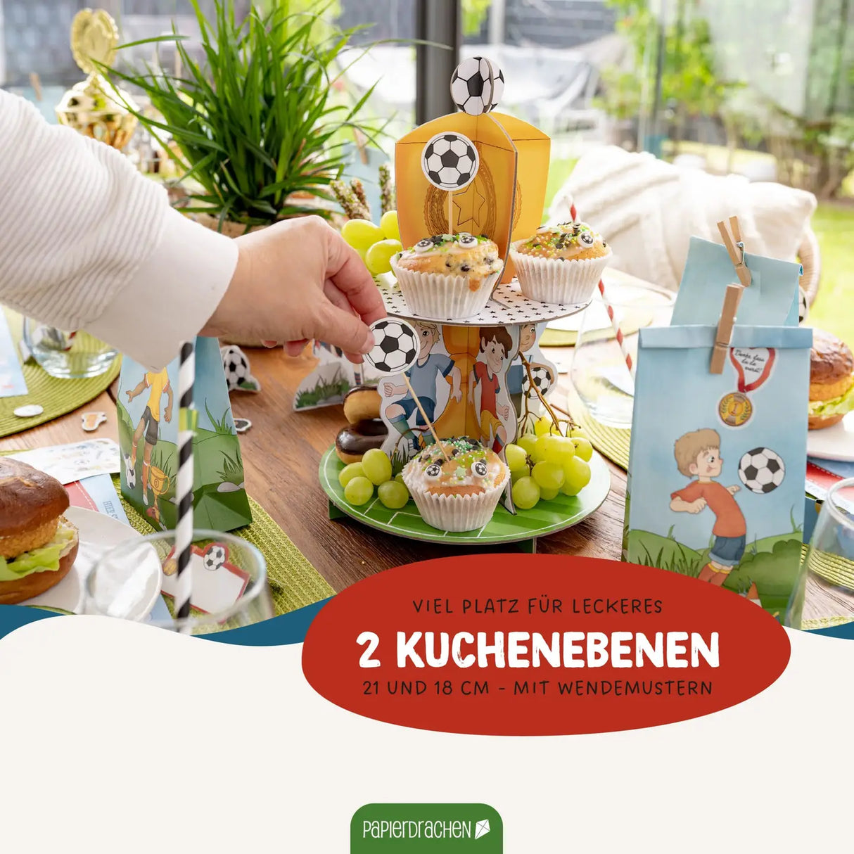 Muffin Etageren-Set Fussball