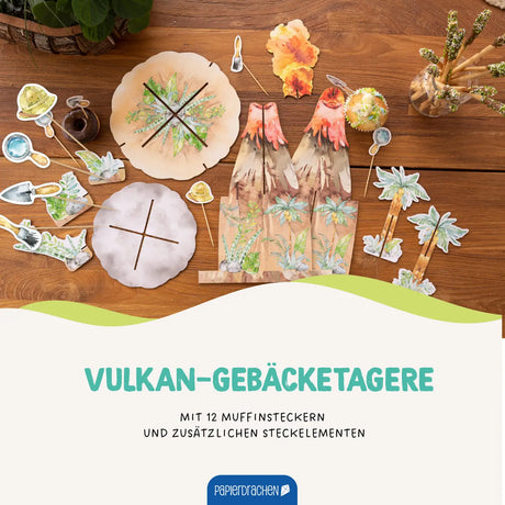 Muffin Etageren-Set Dino Vulkan