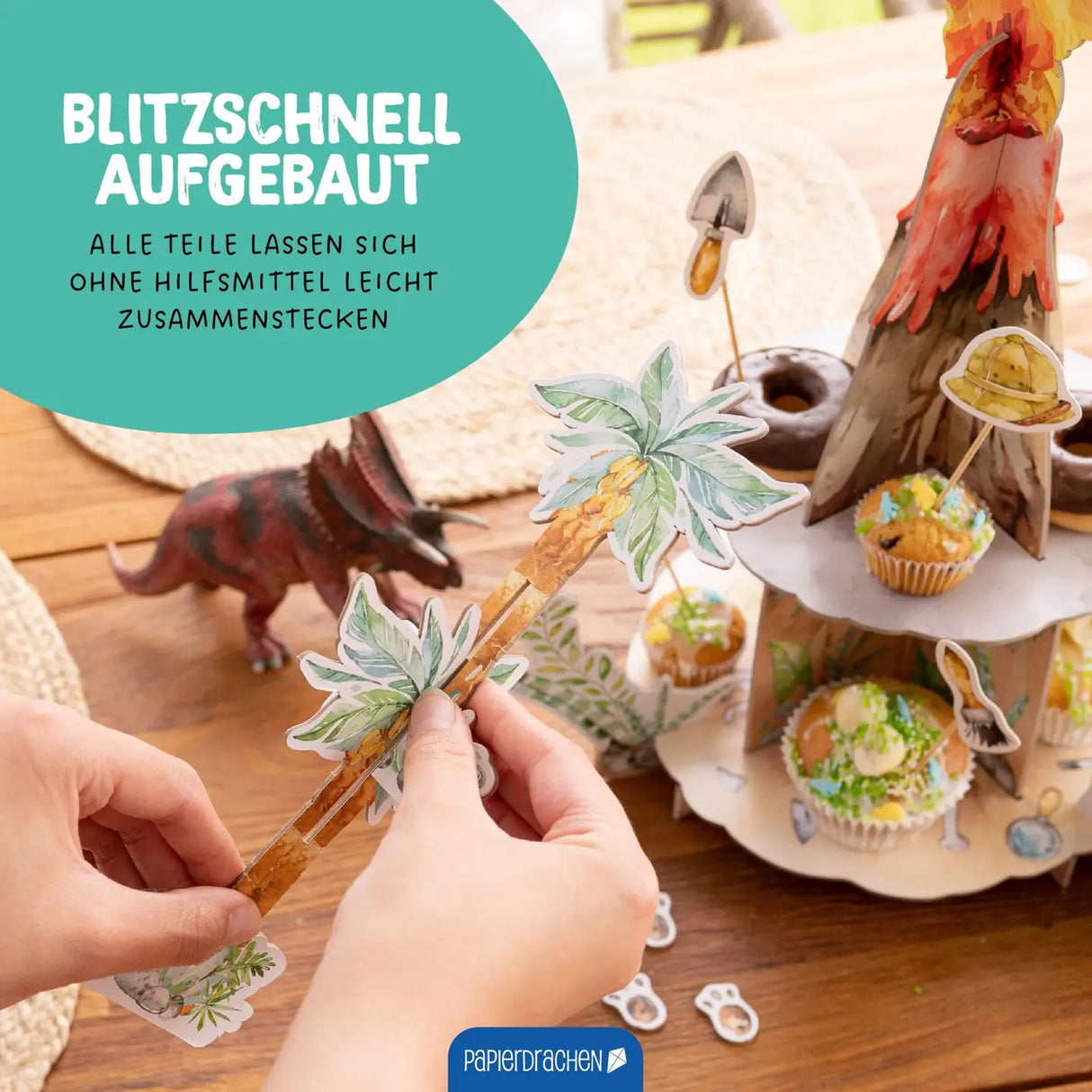 Muffin Etageren-Set Dino Vulkan