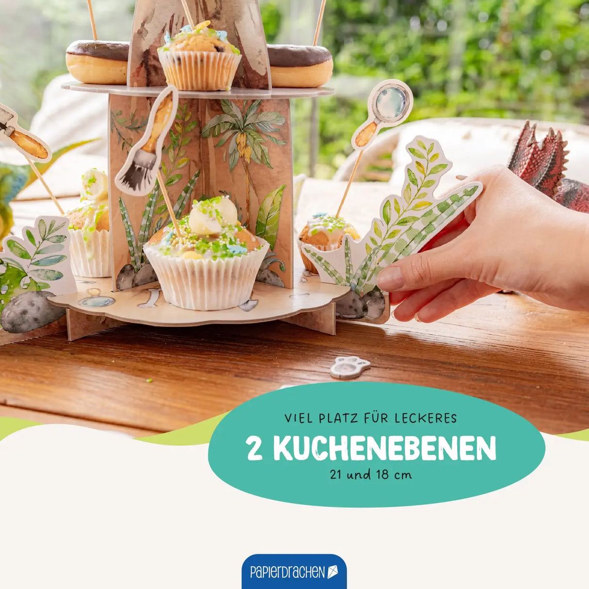 Muffin Etageren-Set Dino Vulkan