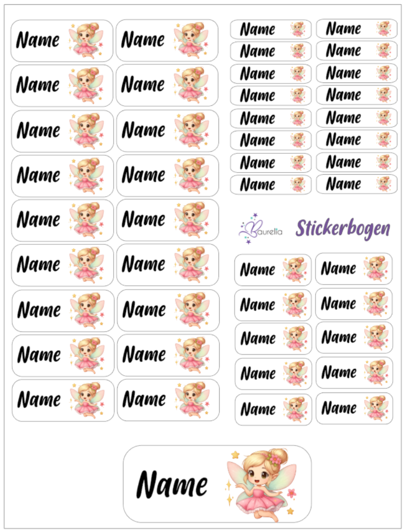Baurelia Stickerset mit Name Fee 13