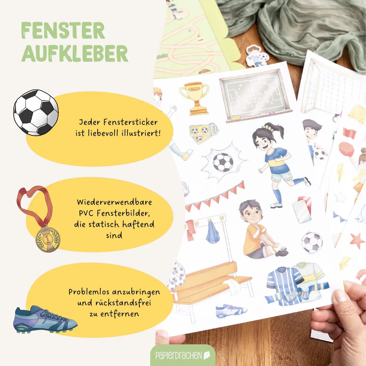 Fensteraufkleber Fussball