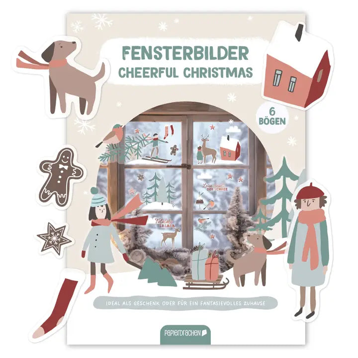 Fensteraufkleber Weihnachten Holly Jolly
