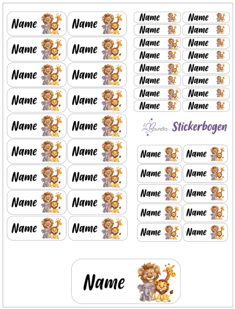 Baurelia Stickerset mit Name Friends 6