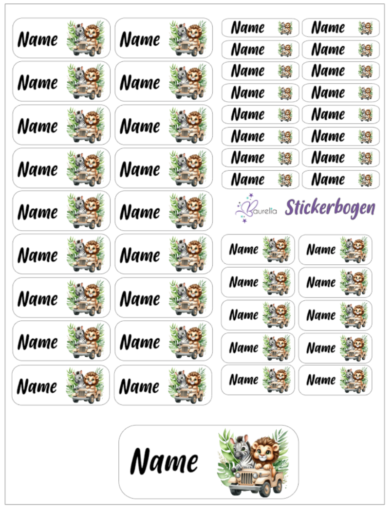 Baurelia Stickerset mit Name Friends 15