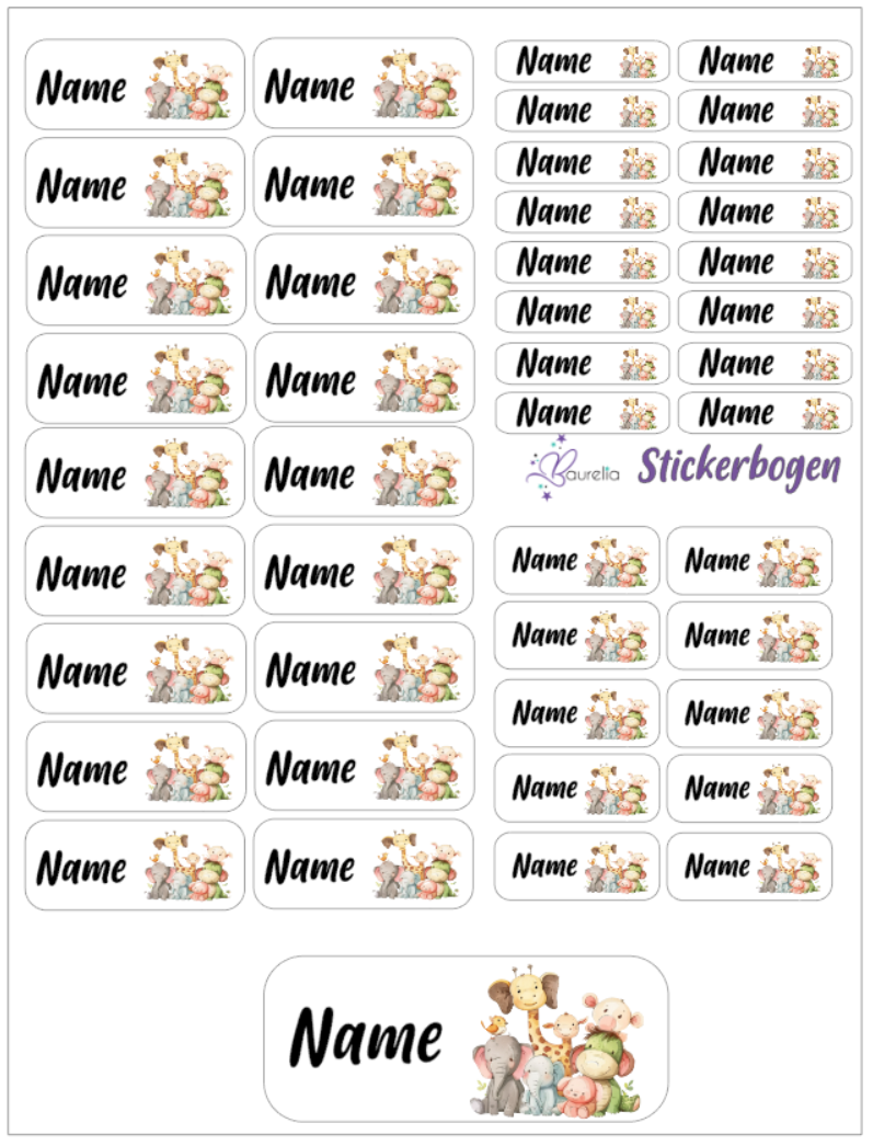Baurelia Stickerset mit Name Friends 16