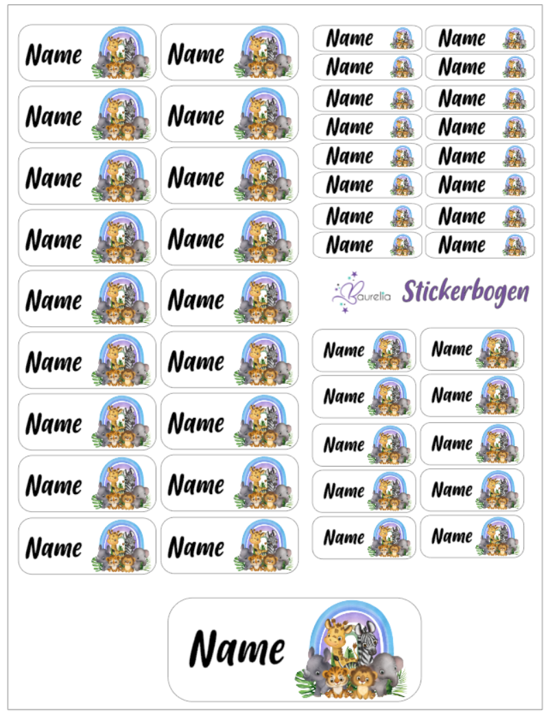 Baurelia Stickerset mit Name Friends 9