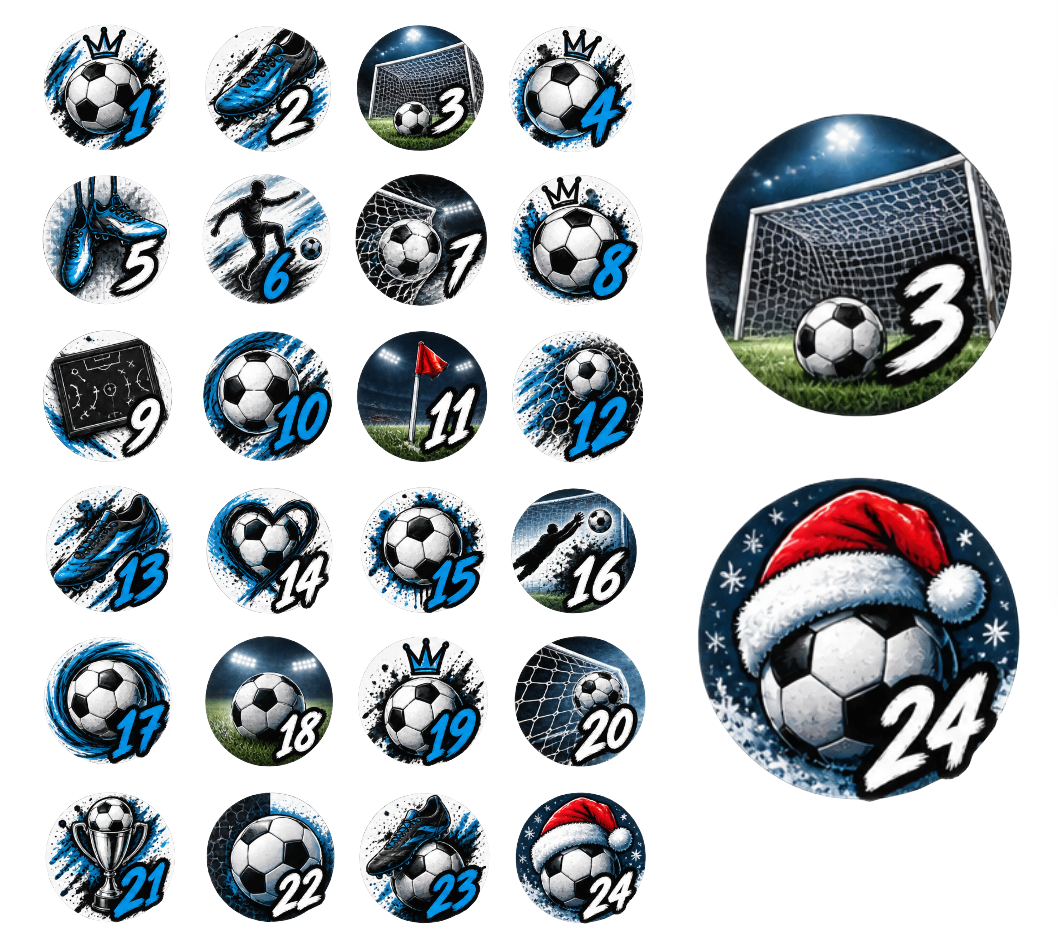 Adventskalender Zahlensticker Fussball 4