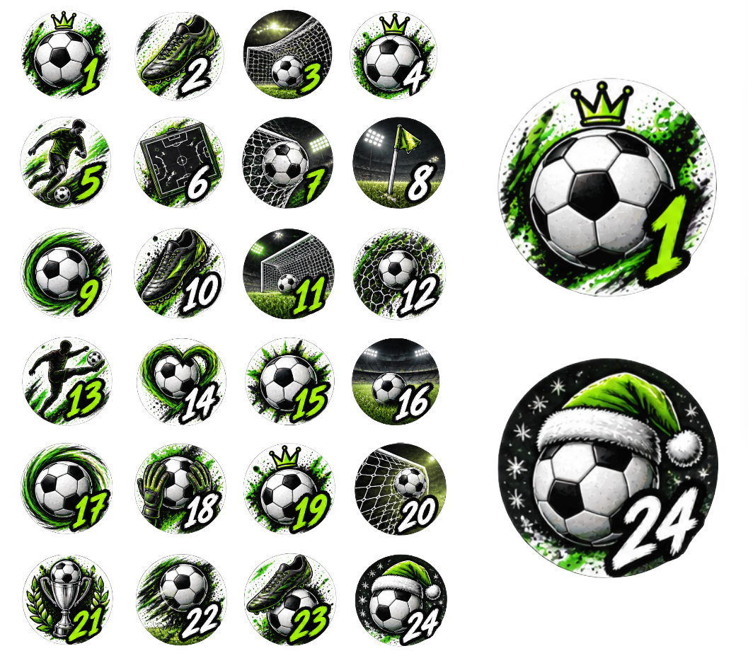Adventskalender Zahlensticker Fussball 5