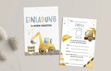 Einladungskarte Kindergeburtstag Baustelle
