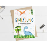 Einladungskarte Kindergeburtstag Dinosaurier