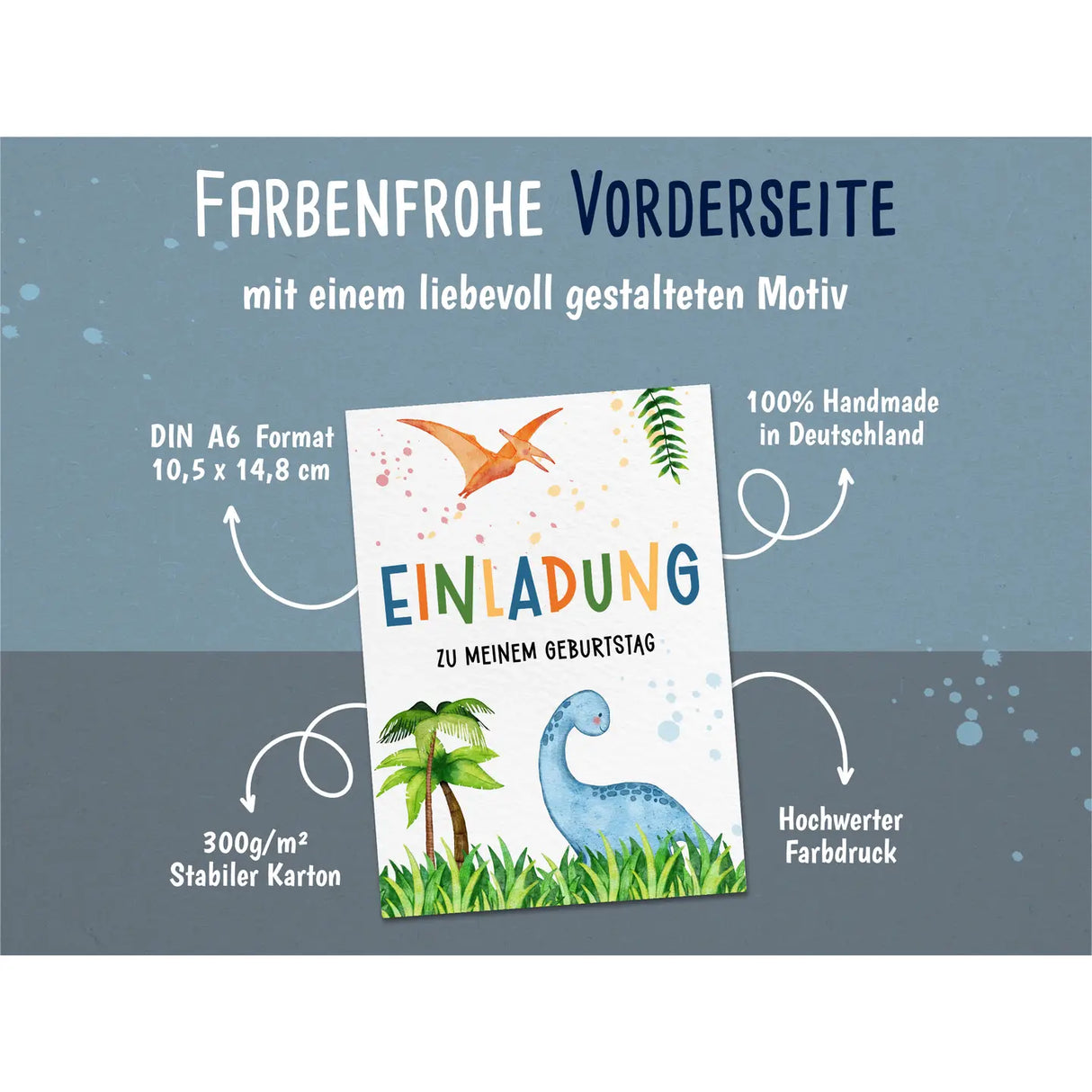 Einladungskarte Kindergeburtstag Dinosaurier