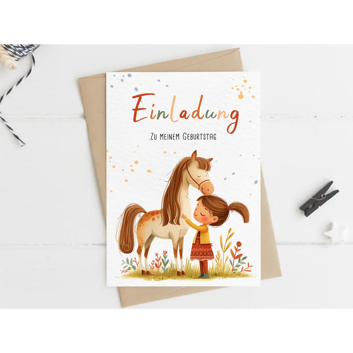 Einladungskarte Kindergeburtstag Pferd